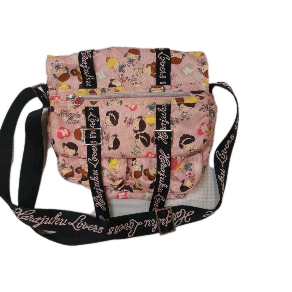 Y2K Harajuku Lovers Balerina Girls Dolls Pink Purse Messenger Bag Shoulder Strap